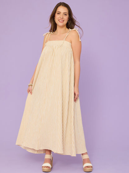 Malea Marigold Striped Mama Dress by Rylee + Cru - TULLABEE