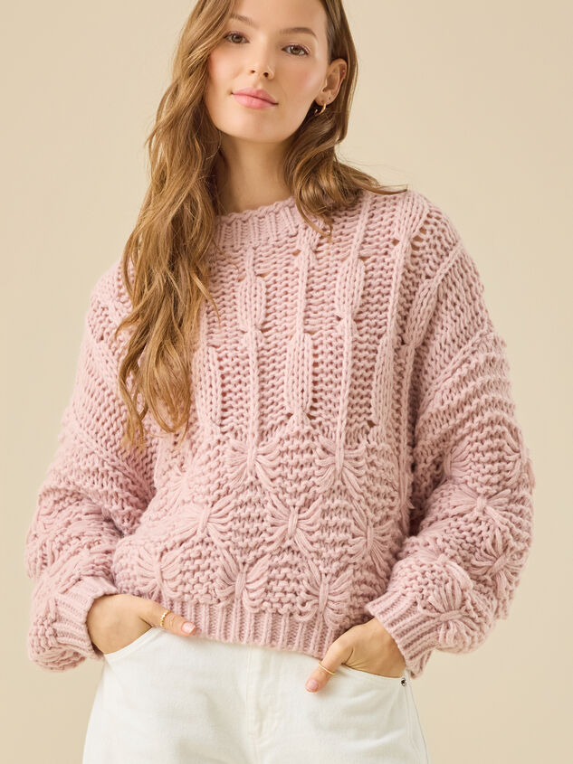 Valentina Chunky Pattern Sweater Detail 3 - TULLABEE