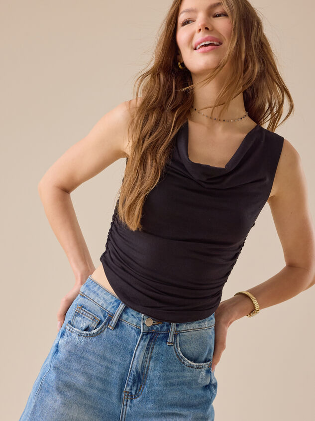 Alaya Cowl-Neck Top Detail 5 - TULLABEE