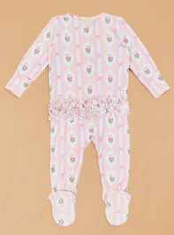 Ogee Floral Ruffle Footie Detail 3 - TULLABEE