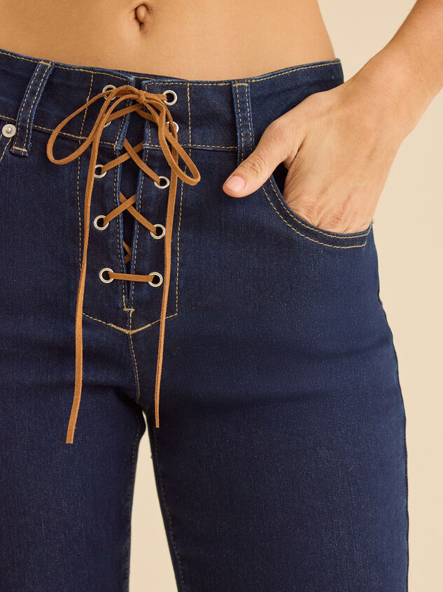Collins Lace Up Jeans Detail 2 - TULLABEE