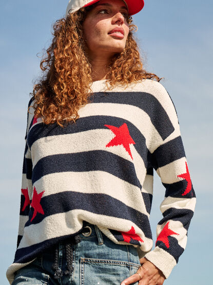 Liberty Patterned Star Sweater - TULLABEE