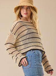 Kalliope Crochet Striped Sweater Detail 4 - TULLABEE