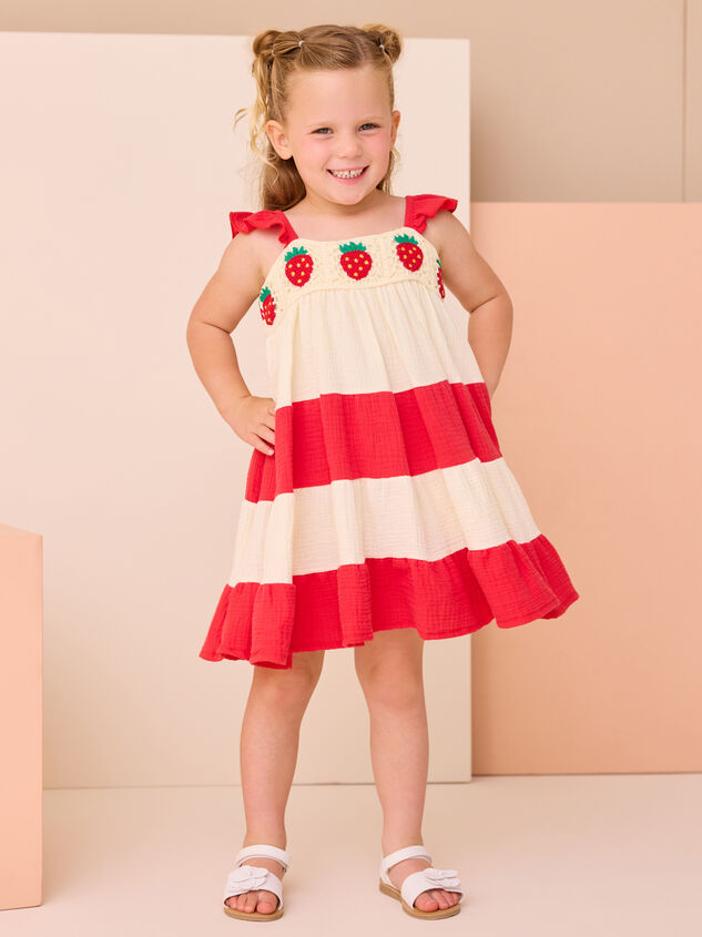 Sawyer Strawberry Crochet Dress - TULLABEE