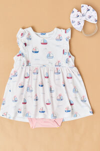 Bubble Sailboat Ruffle Bodysuit Dress - Altar'd State