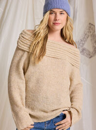Sylvia Off Shoulder Sweater Detail 2 - TULLABEE