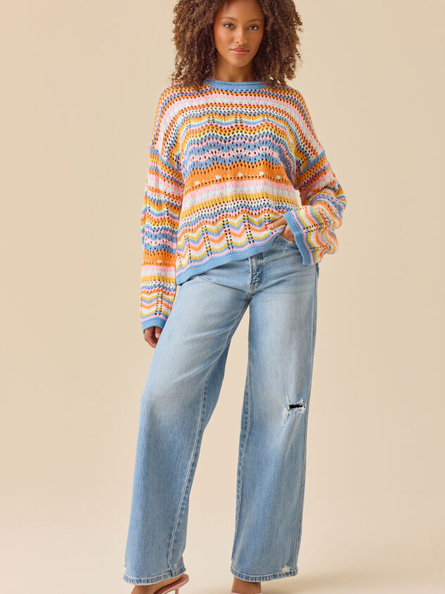 Keily Bright Stripe Sweater Detail 3 - TULLABEE