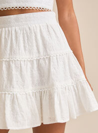 Emma Floral Tiered Mini Skirt Detail 2 - TULLABEE