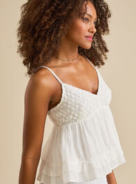 Willow Lace Gauze Babydoll Tank Detail 4 - TULLABEE