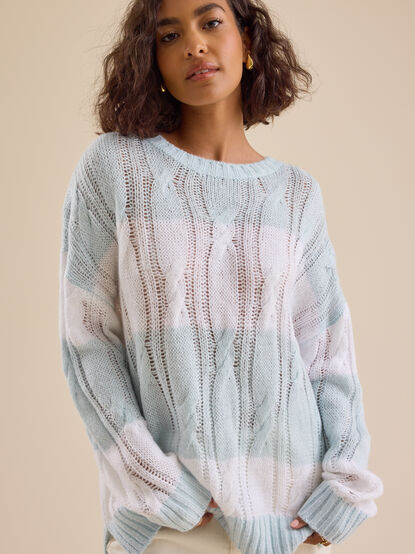 Jovie Oversized Stripe Sweater - TULLABEE