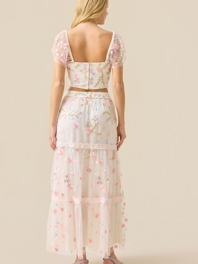 Ambrose Floral Embroidered Mesh Top Detail 6 - TULLABEE
