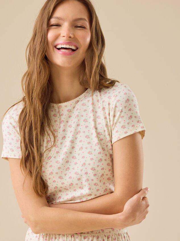 Eleanora Floral Lounge Top Detail 2 - TULLABEE