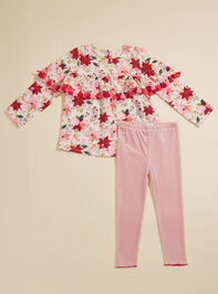 Poinsettia Tunic and Leggings Set by MudPie Detail 2 - TULLABEE