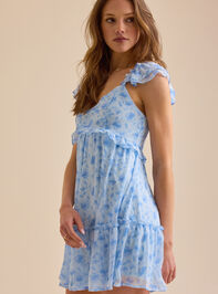 Bonny Floral Mini Dress Detail 3 - TULLABEE