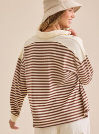 Aileen Oversized Striped Polo Detail 5 - TULLABEE