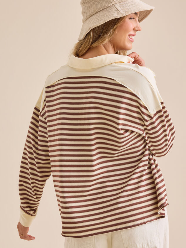 Aileen Oversized Striped Polo Detail 5 - TULLABEE