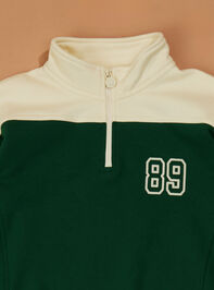 Campus Classic Quarter Zip Pullover Detail 3 - TULLABEE