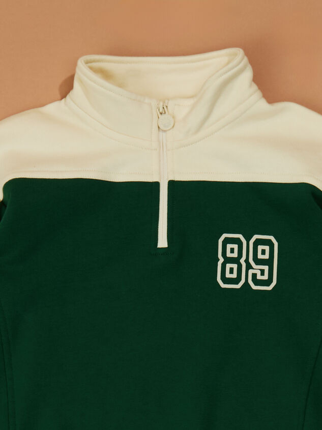 Campus Classic Quarter Zip Pullover Detail 3 - TULLABEE