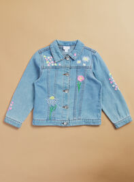 Evie Floral Embroidered Denim Jacket - TULLABEE