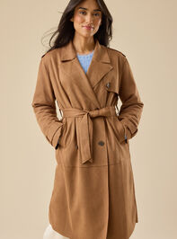 Christie Suede Trench Coat - TULLABEE