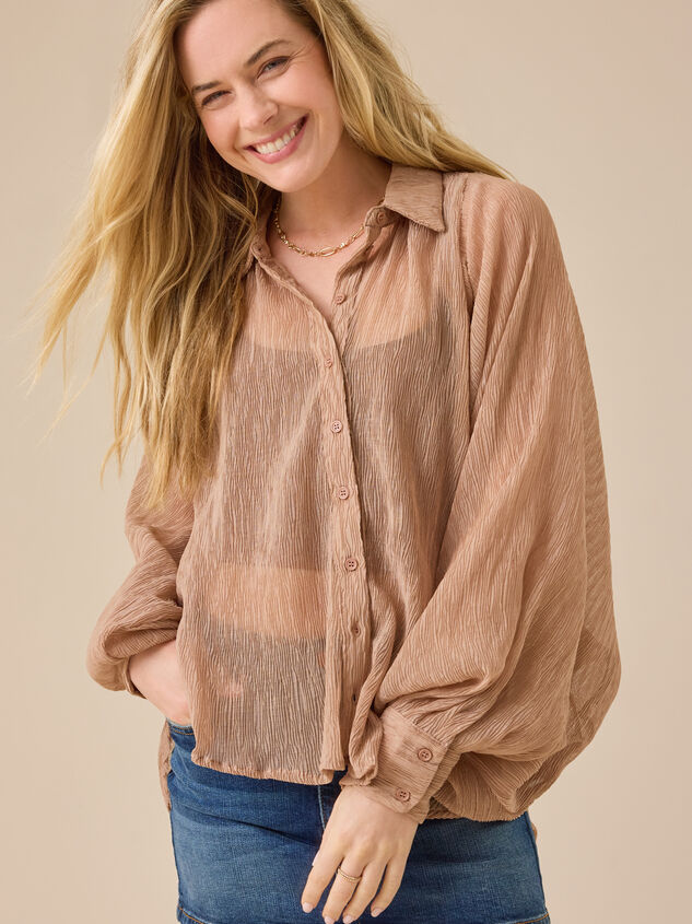 Arie Chiffon Button Down Top - TULLABEE