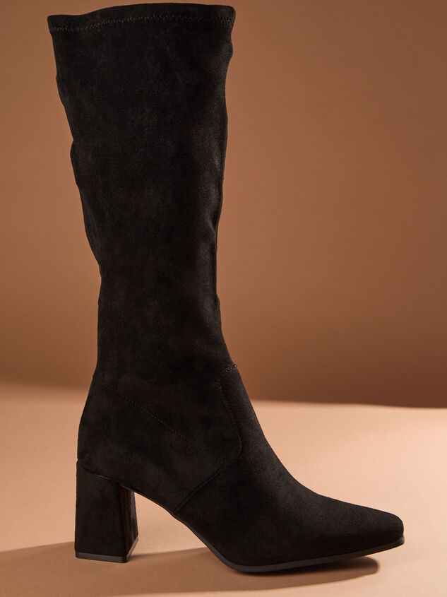 Catherine Tall Suede Stretch Boots - TULLABEE