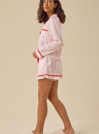 Rosemary Satin Stripe Sleep Top Detail 5 - TULLABEE