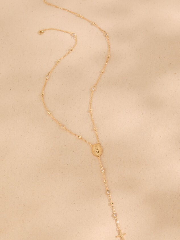 Rosary Cross Dangle Necklace Detail 4 - TULLABEE