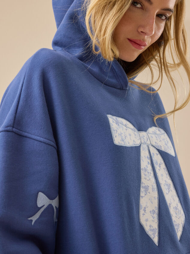 Floral Bow Graphic Hoodie Detail 2 - TULLABEE