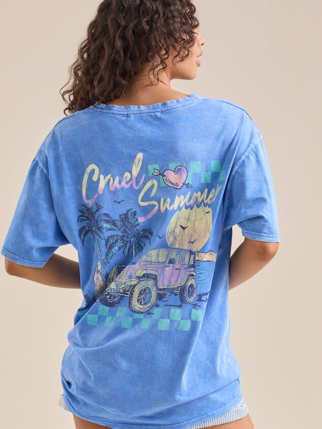 Cruel Summer Oversized Tee Detail 2 - TULLABEE