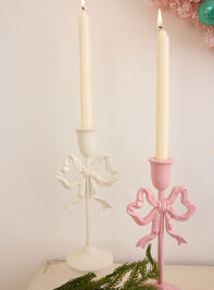 White Bow Candle Taper Holder - TULLABEE