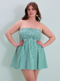 Sabrina Stripe Mini Dress Detail 2 - TULLABEE