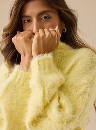 Callie Fuzzy Cropped Sweater Detail 3 - TULLABEE