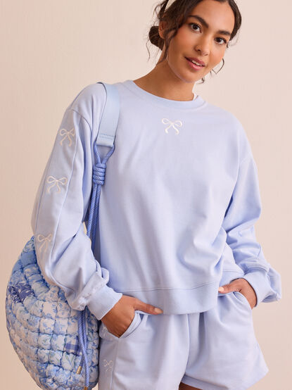 Release Embroidered Bow Crewneck - TULLABEE