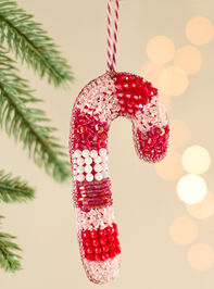 Candy Cane Beaded Ornament - TULLABEE