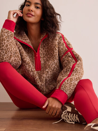 Free Spirit Cheetah Quarter Zip - TULLABEE