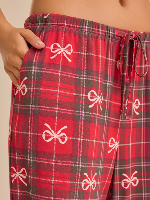 Hadley Bow Plaid Mama Lounge Set Detail 8 - TULLABEE
