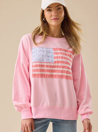 Embroidered Flag Sweatshirt - TULLABEE