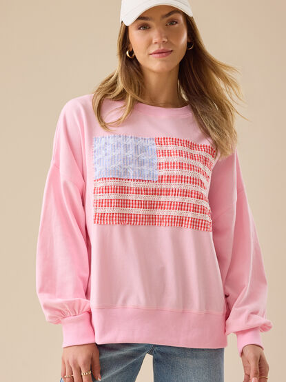 Embroidered Flag Sweatshirt - TULLABEE