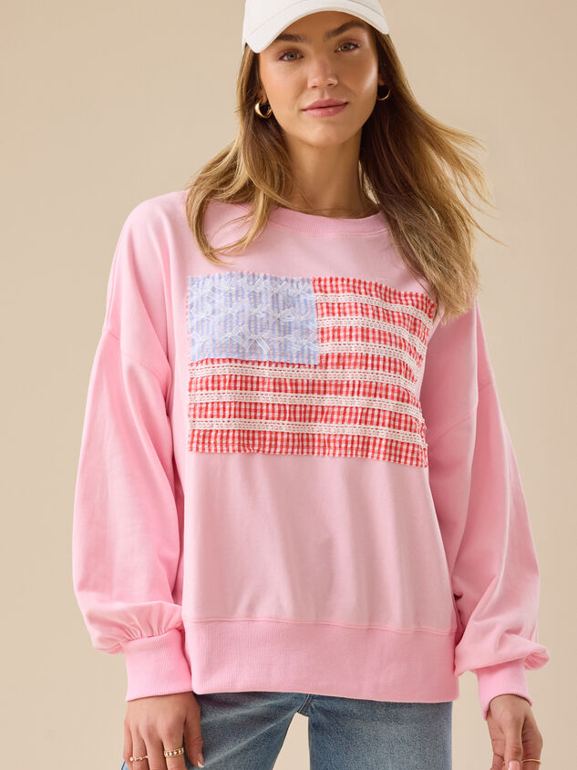 Embroidered Flag Sweatshirt - TULLABEE