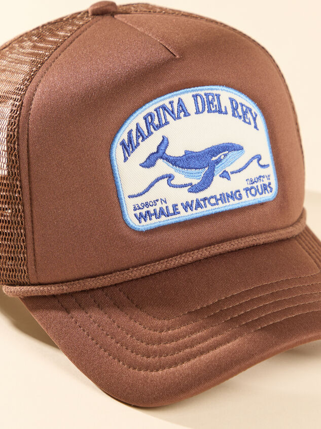 Marina Del Ray Whale Trucker Hat Detail 2 - TULLABEE