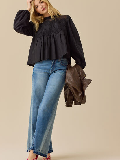 Sage Crochet Babydoll Top - TULLABEE