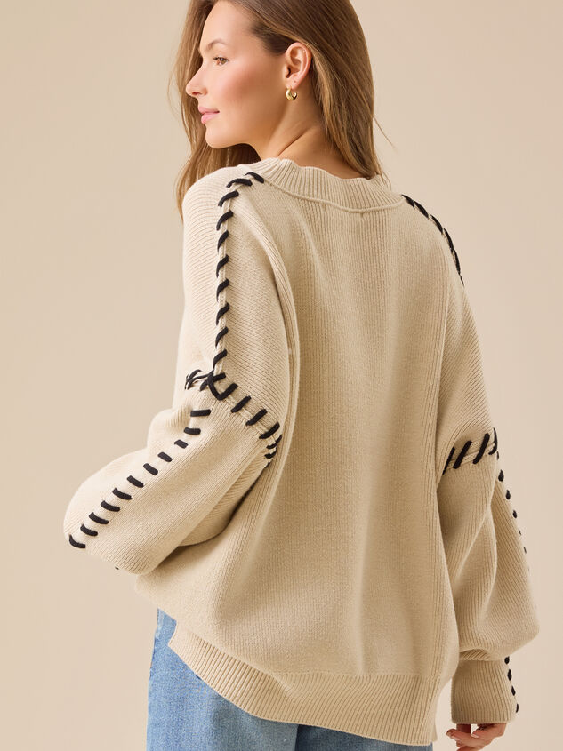Paige Whipstitch Sweater Detail 6 - TULLABEE