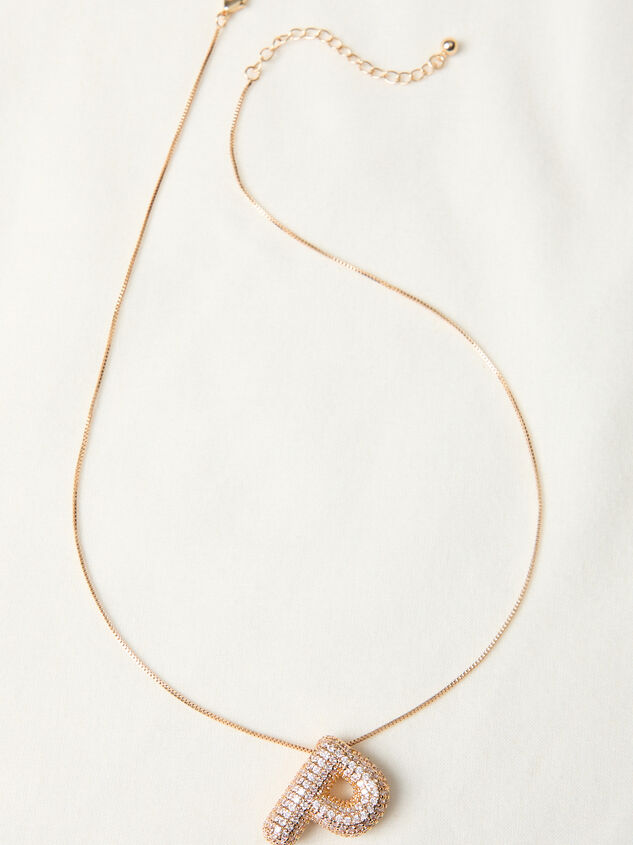 18K Gold Monogram Charm Necklace - P - TULLABEE