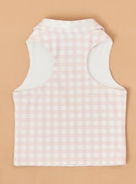Lena Gingham Polo Tank Detail 3 - TULLABEE