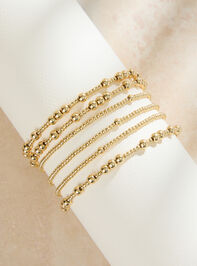 Dainty Gold Bead Bracelet Set - TULLABEE