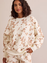Cow Print Fleece Pullover - TULLABEE