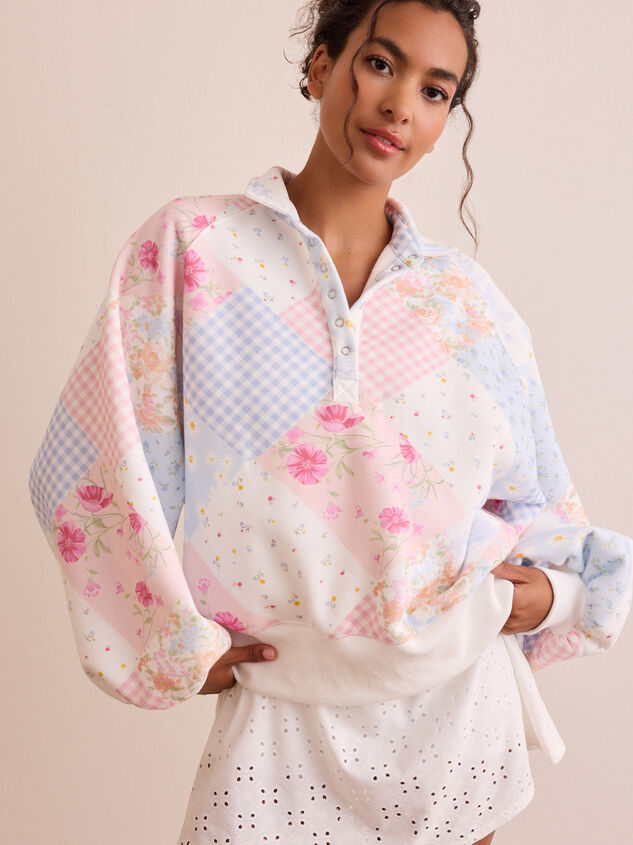 Garden Stroll Balloon Sleeve Pullover Detail 3 - TULLABEE