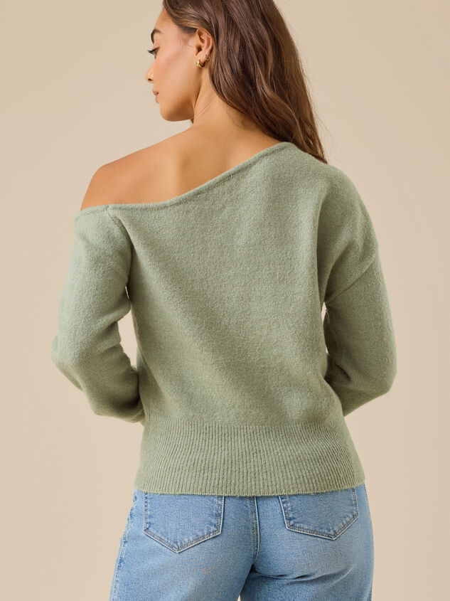 Kinsley Asymmetrical Knit Sweater Detail 4 - TULLABEE