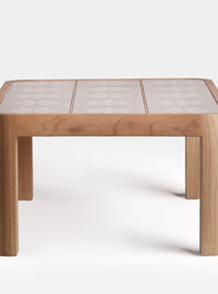 Audrey Wood Coffee Table Pink and Cream Detail 5 - TULLABEE